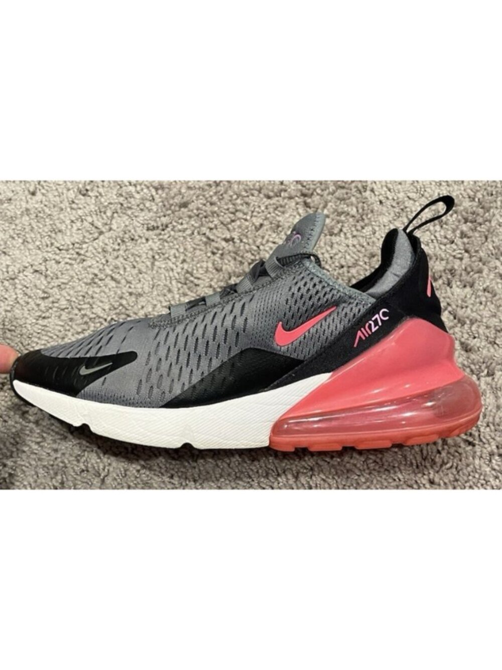 Nike Air Max 270 Smoke Grey Hyper Pink (GS) 7Y (943345-031)